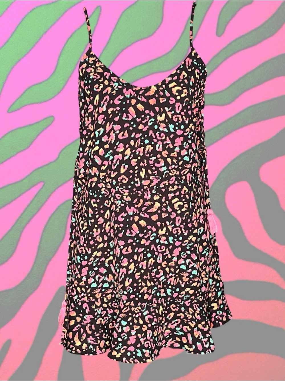 new wave colorful leopard print festie dress